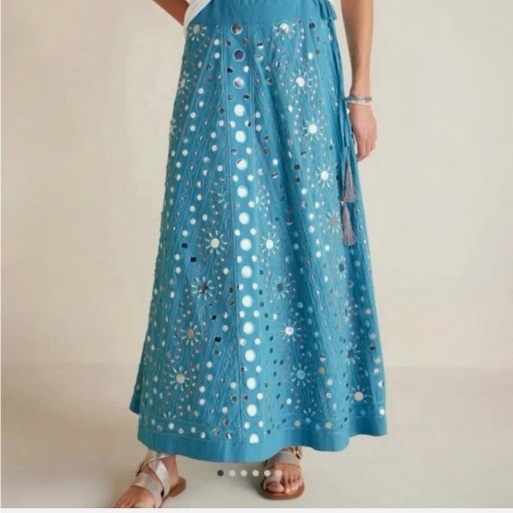 Soft Surroundings Embroidered Maxi Skirt